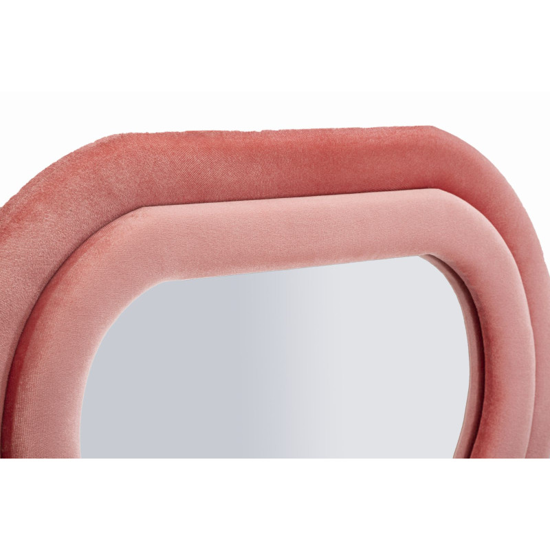Miroir mural Emily velours rose 60x6x160 cm (miroir 42x144 cm) – Délicatesse et charme poudré