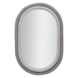 Miroir mural Antony gris velours 60x4x90 cm – Modernité feutrée et élégance discrète