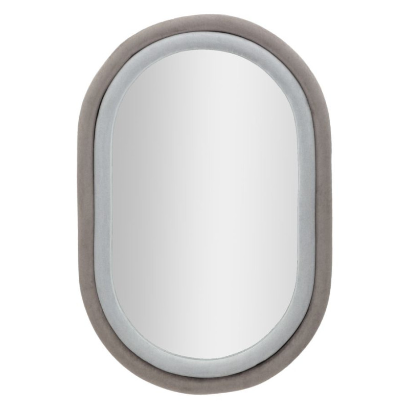 Miroir mural Antony gris velours 60x4x90 cm – Modernité feutrée et élégance discrète