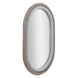 Miroir mural Antony gris velours 60x4x90 cm – Modernité feutrée et élégance discrète