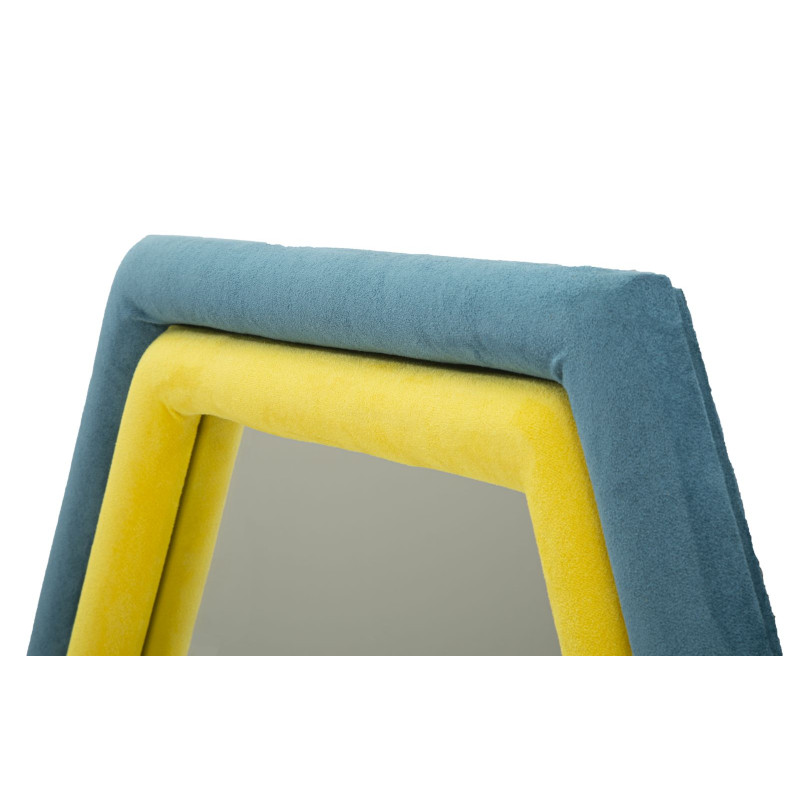 Miroir mural Tony bleu/velours jaune 75x4x80 cm – Design contrasté et énergie moderne