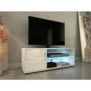 KORA Meuble TV avec éclairage LED - Contemporain - llaqué blanc - L 100 cm