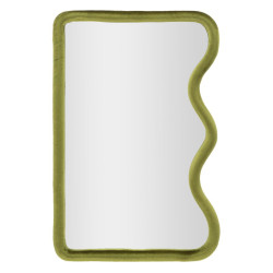 Miroir mural Tod velours vert 60x4x90 cm – Élégance naturelle et raffinement texturé