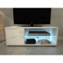 KORA Meuble TV avec éclairage LED - Contemporain - llaqué blanc - L 100 cm