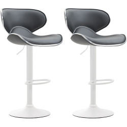 Lot de 2 tabourets de bar Las Vegas V2 simili cuir gris