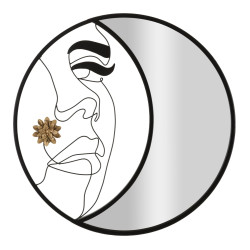 Miroir mural Melly Ø80x3,8 cm – Minimalisme chic et reflets lumineux