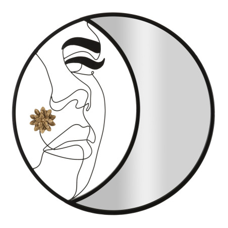 Miroir mural Melly Ø80x3,8 cm – Minimalisme chic et reflets lumineux