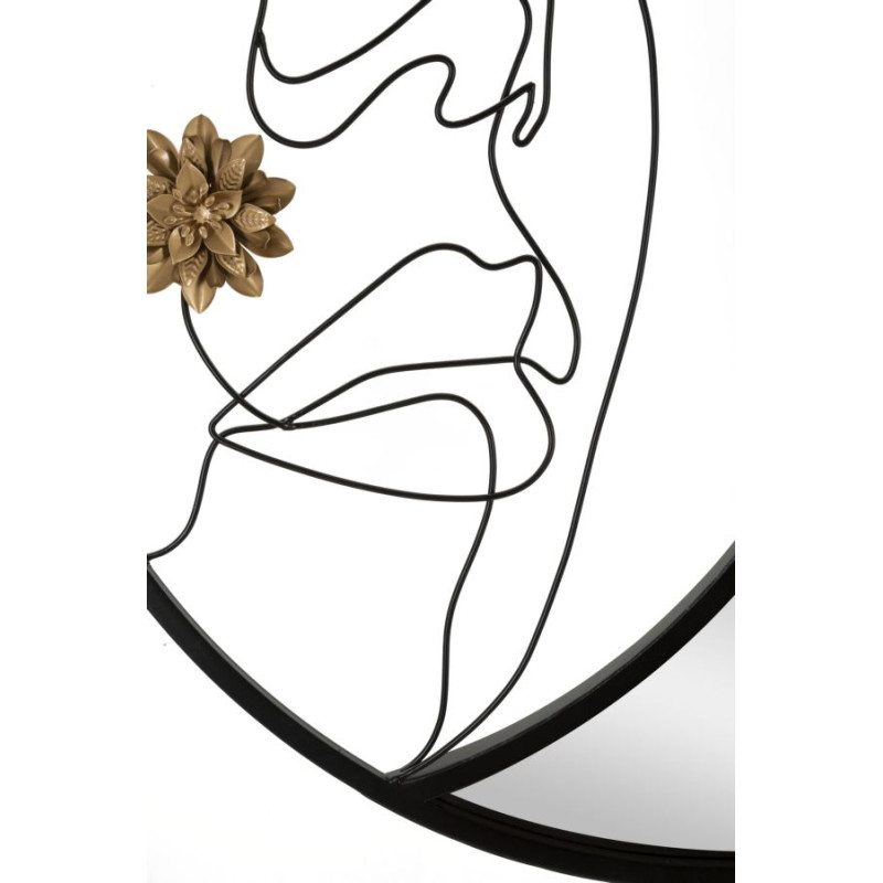 Miroir mural Melly Ø80x3,8 cm – Minimalisme chic et reflets lumineux