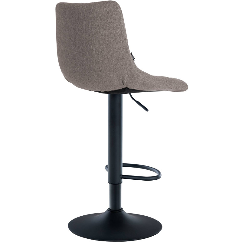 Tabouret de bar Jerry tissu noir gris
