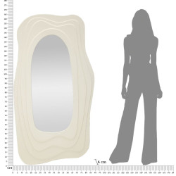 Miroir mural Dafne blanc 90x4x165 cm – Pureté lumineuse et élégance monumentale