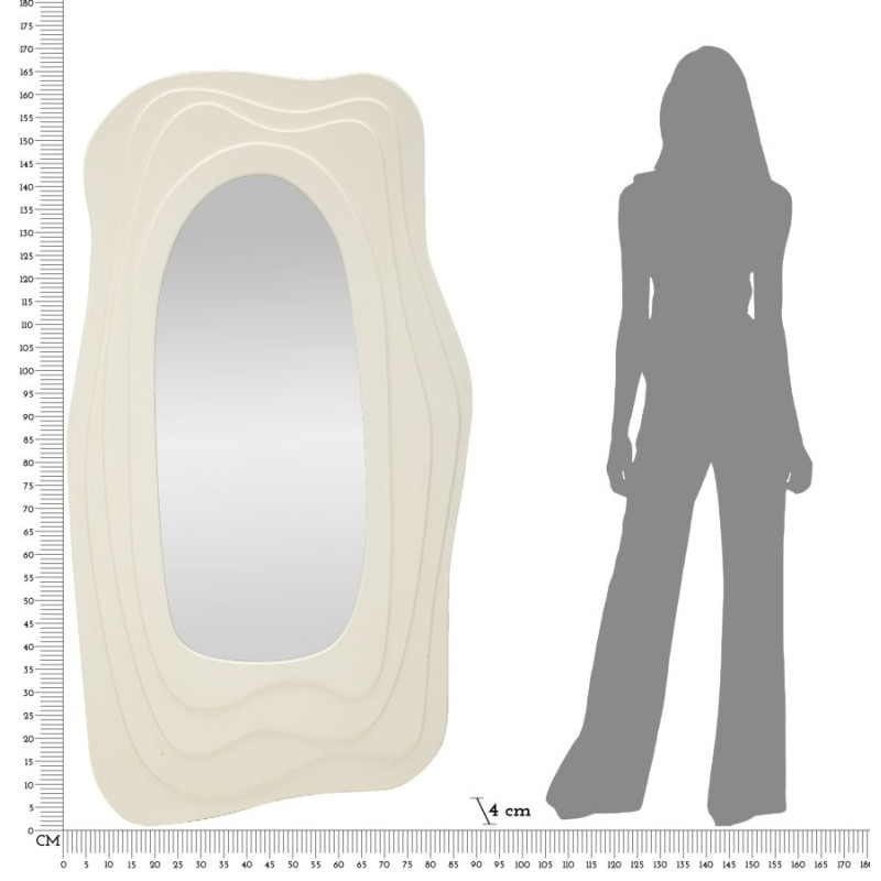 Miroir mural Dafne blanc 90x4x165 cm – Pureté lumineuse et élégance monumentale