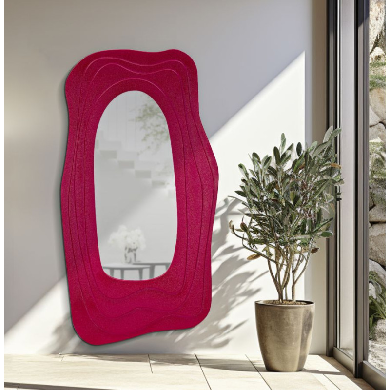 Miroir mural Dafne fuchsia 90x4x165 cm – Couleur vibrante et sophistication glamour