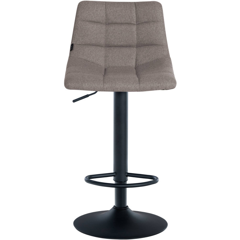 Tabouret de bar Jerry tissu noir gris