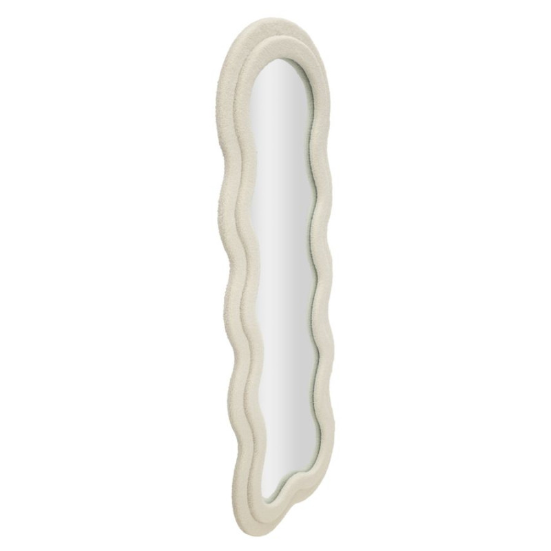 Miroir mural Teddy crème 60x4x160 cm – Douceur velours et style enveloppant