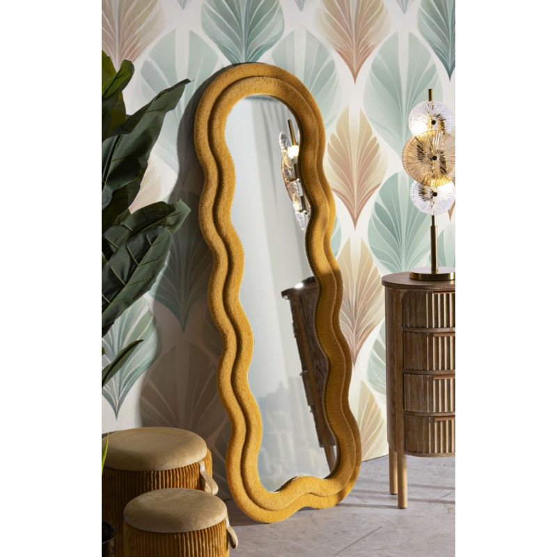 Miroir mural Teddy moutarde 60x4x160 cm – Couleur chaleureuse et style élégant