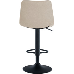 Tabouret de bar Jerry tissu noir crème