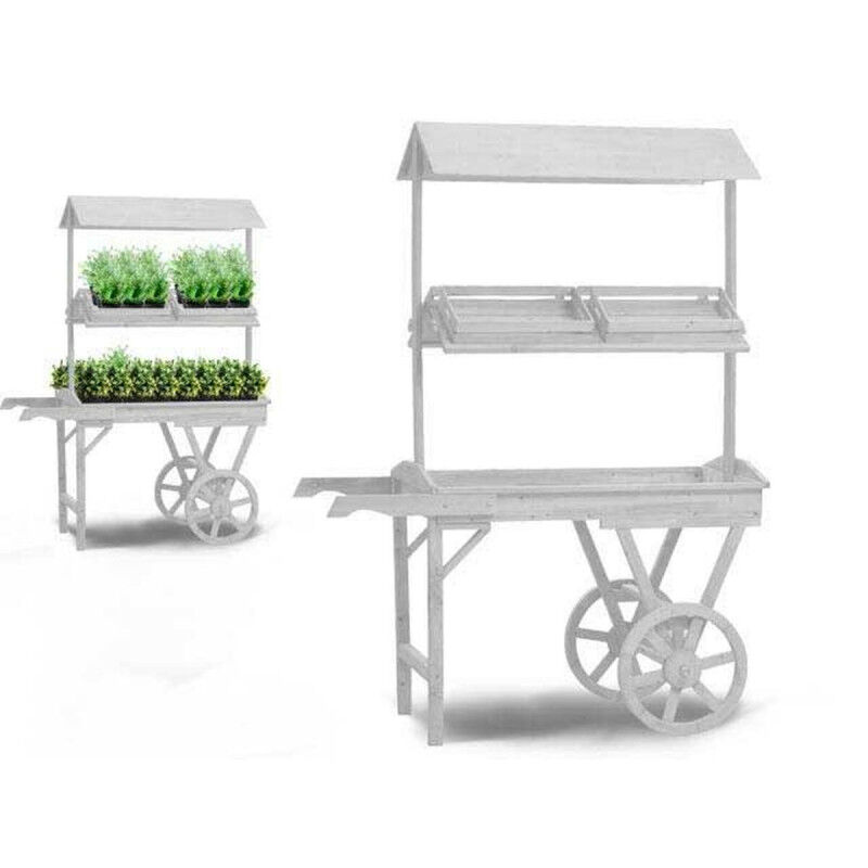 Support à roulettes pour pots de fleurs Ibergarden WP15055-1 Bois d'épicéa 118 x 176,5 x 58 cm