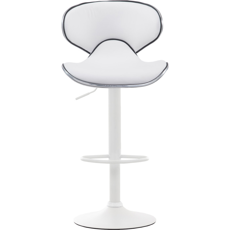 Lot de 2 tabourets de bar Las Vegas V2 simili cuir blanc