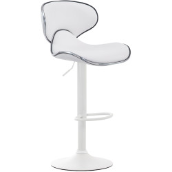 Lot de 2 tabourets de bar Las Vegas V2 simili cuir blanc