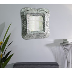 Miroir mural Aury carré 74x7x79 cm – Forme géométrique et élégance luxueuse