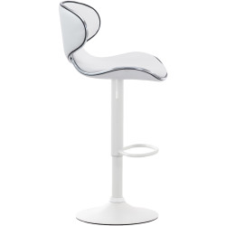 Lot de 2 tabourets de bar Las Vegas V2 simili cuir blanc