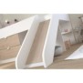 PARISOT SLIDE - Lit toboggan enfant - Décor Blanc et Chene Jackson - Sommier inclus - 90 x 200 cm