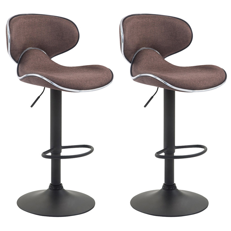 Lot de 2 tabourets de bar Las Vegas V2 en tissu brun