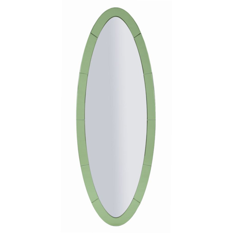 Miroir mural Oslo vert 55x2x150 cm (miroir 42,5x137,5 cm) – Élégance naturelle et lignes pures