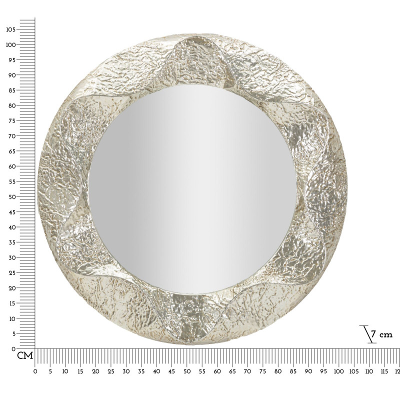 Miroir rond Argelux Ø104x7 cm (miroir Ø70 cm) – Grande présence et raffinement circulaire