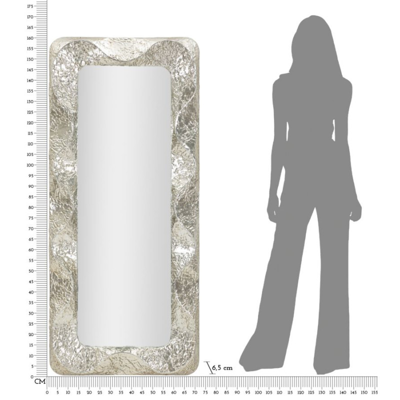 Miroir rectangulaire Argelux 70x6,5x160,5 cm (miroir 44x134 cm) – Style contemporain et sophistication raffinée