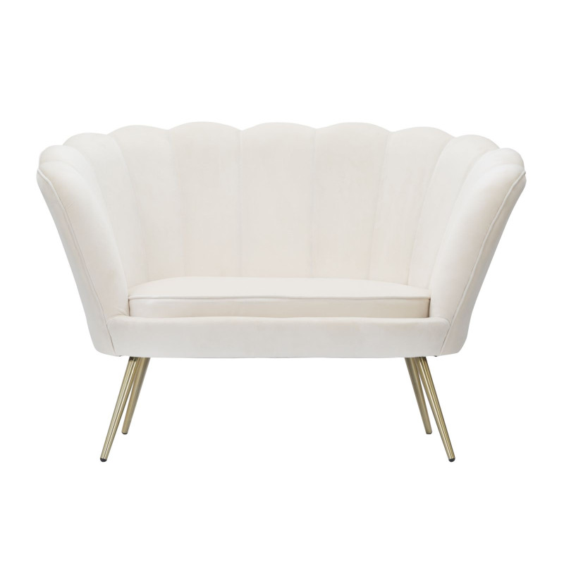 Canapé Vienna crema 130x74x84 cm – Style chic et douceur contemporaine