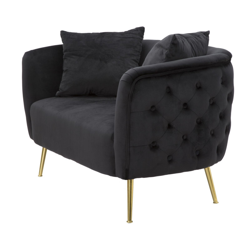 Canapé Bucarest noir 127x74x71 cm – Design élégant et présence raffinée