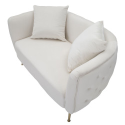 Canapé Bucarest crema 127x74x73 cm – Raffinement classique et confort luxueux