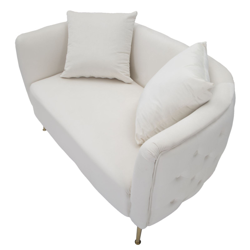 Canapé Bucarest crema 127x74x73 cm – Raffinement classique et confort luxueux