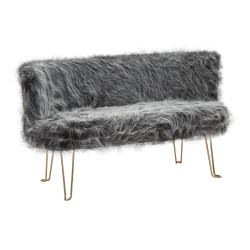 Canapé Hacil gris 134x54x77 cm – Sobriété moderne et confort raffiné