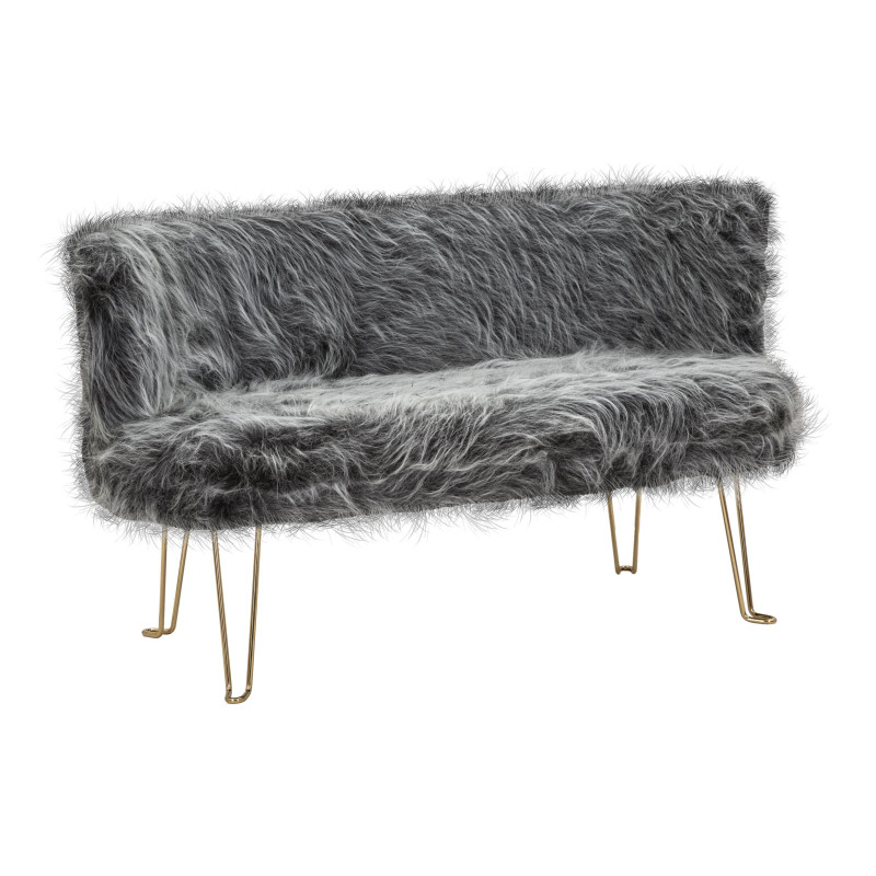 Canapé Hacil gris 134x54x77 cm – Sobriété moderne et confort raffiné