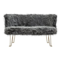 Canapé Hacil gris 134x54x77 cm – Sobriété moderne et confort raffiné