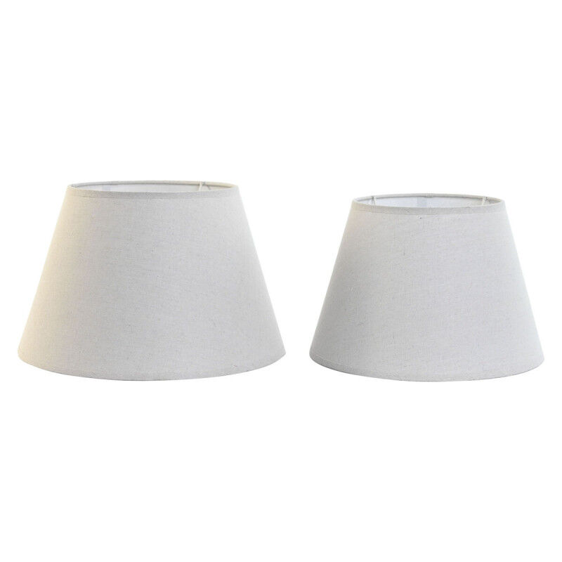 Écran de lampe Home ESPRIT Beige Lin Métal 40 x 40 x 25 cm (2 Unités)
