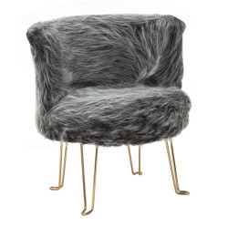 Fauteuil Hacil gris 73x64x77 cm – Élégance feutrée et assise confortable