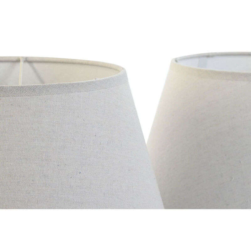 Écran de lampe Home ESPRIT Beige Lin Métal 40 x 40 x 25 cm (2 Unités)