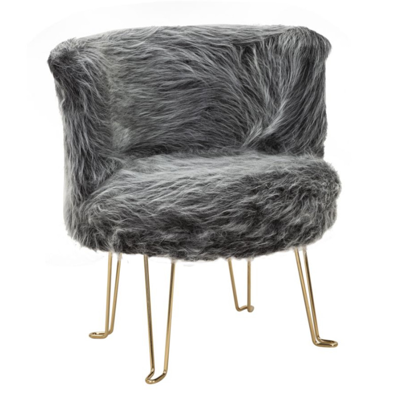 Fauteuil Hacil gris 73x64x77 cm – Élégance feutrée et assise confortable