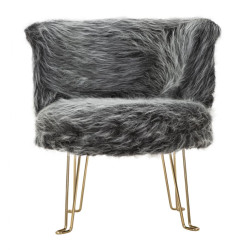 Fauteuil Hacil gris 73x64x77 cm – Élégance feutrée et assise confortable