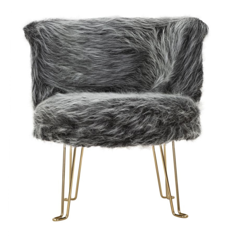 Fauteuil Hacil gris 73x64x77 cm – Élégance feutrée et assise confortable