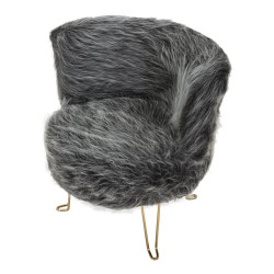 Fauteuil Hacil gris 73x64x77 cm – Élégance feutrée et assise confortable