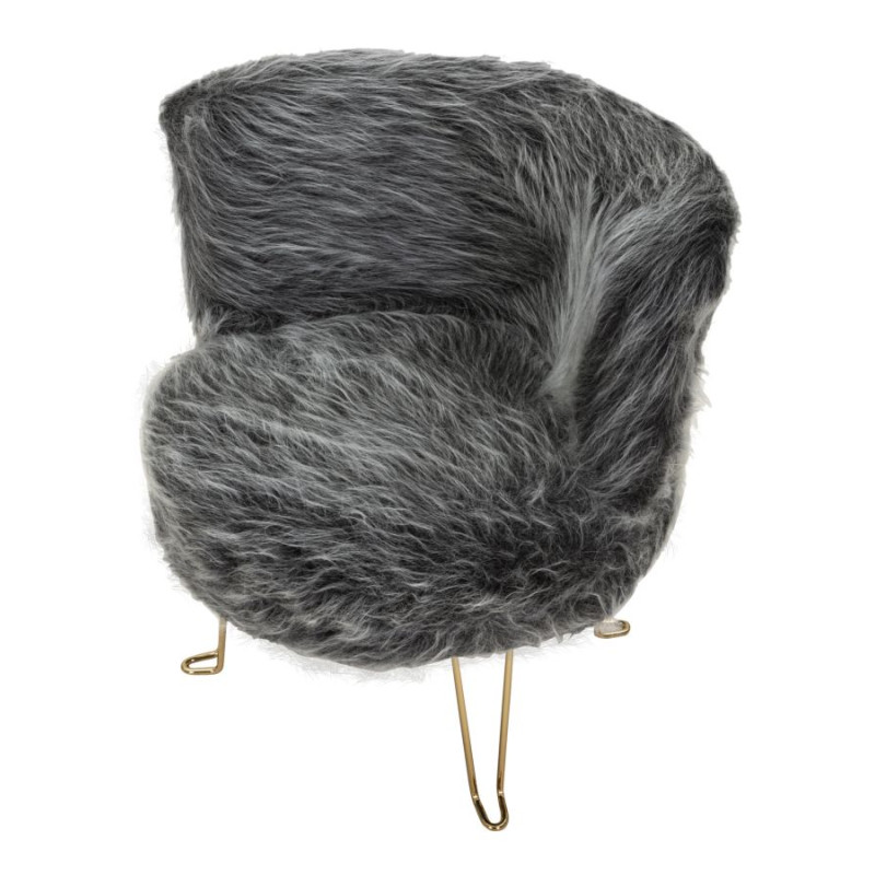 Fauteuil Hacil gris 73x64x77 cm – Élégance feutrée et assise confortable