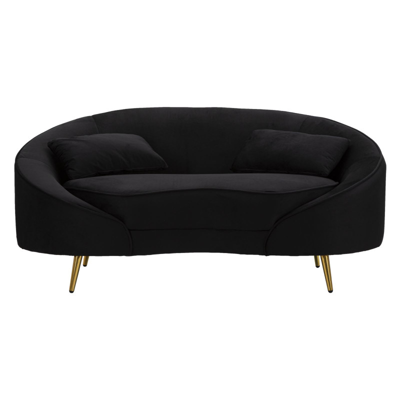 Canapé 2 places Oslo noir avec coussins 148x84x68 cm – Luxe moderne et finition chic