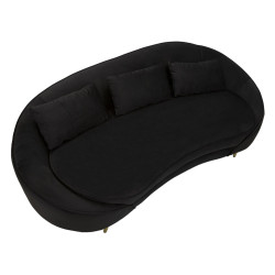 Canapé 3 places Oslo noir avec coussins 185x84x68 cm – Présence imposante et raffinement élégant