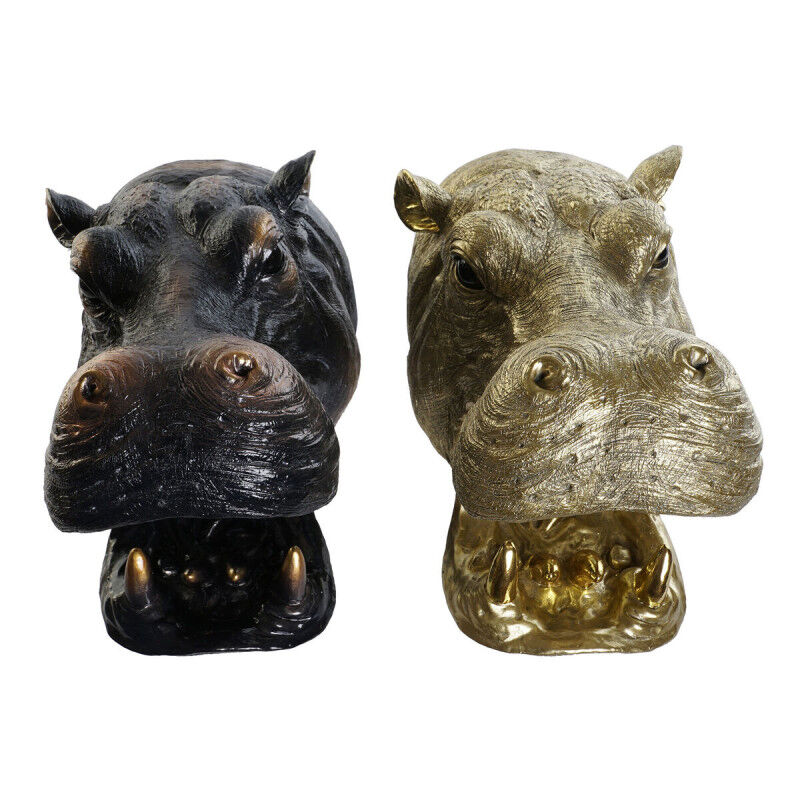 Applique Murale DKD Home Decor Cuivre Doré 50 W Colonial Hippopotame 220 V 35 x 23 x 34 cm (2 Unités)