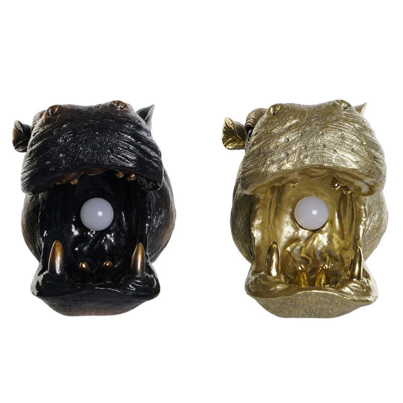 Applique Murale DKD Home Decor Cuivre Doré 50 W Colonial Hippopotame 220 V 35 x 23 x 34 cm (2 Unités)