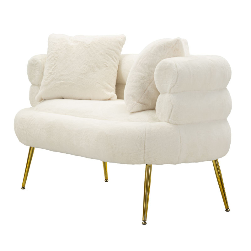 Canapé Soffy Plus avec coussins 133x68x69 cm – Douceur luxueuse et design raffiné